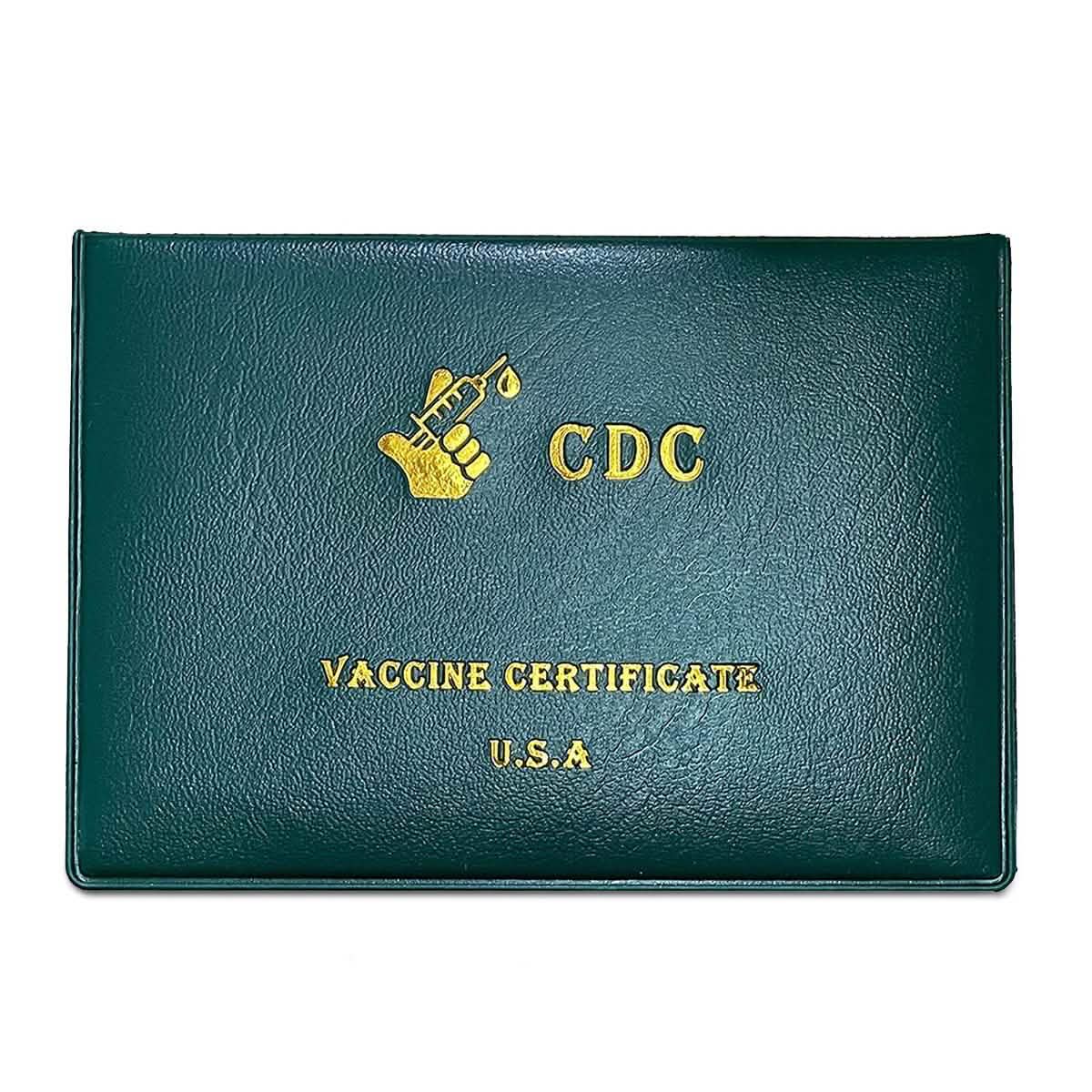 2-Pack: Faux Leather CDC Vaccination Card Immunization Record Protector Holder