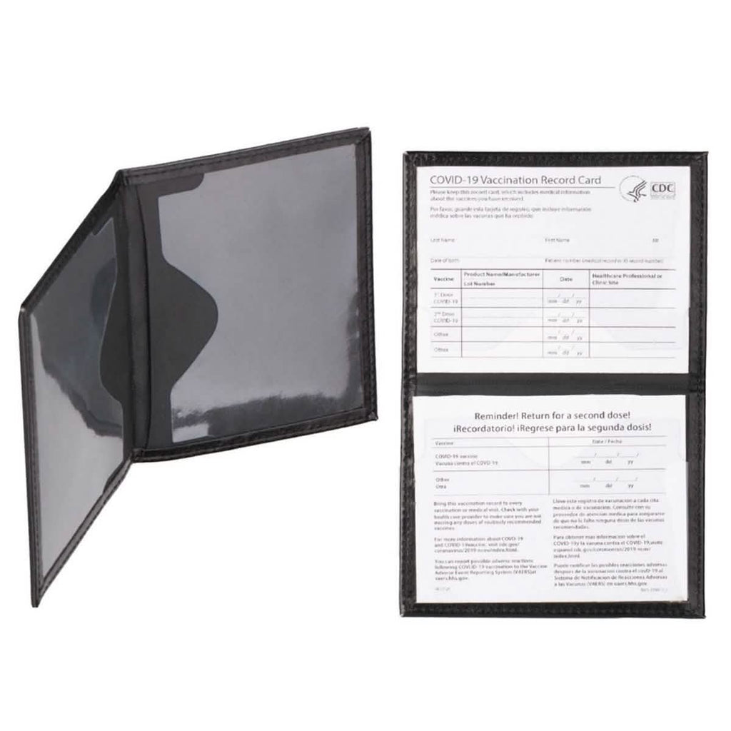 2-Pack: Faux Leather CDC Vaccination Card Immunization Record Protector Holder