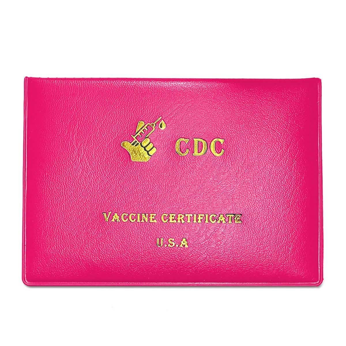 2-Pack: Faux Leather CDC Vaccination Card Immunization Record Protector Holder