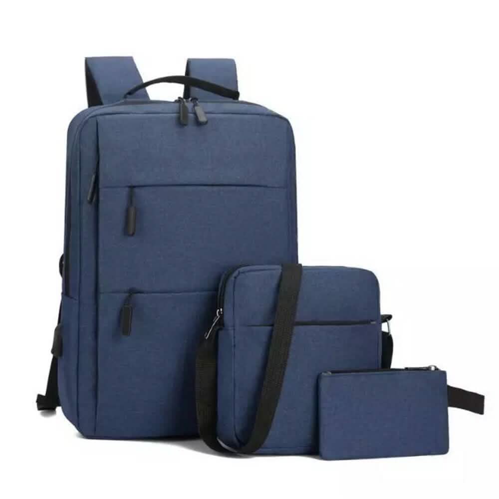 3-Pieces Set: USB Multifunction Large Capacity Business Laptop Bags Set