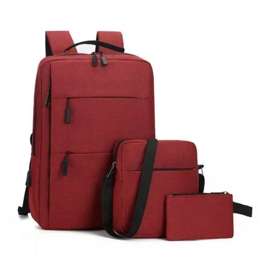 3-Pieces Set: USB Multifunction Large Capacity Business Laptop Bags Set