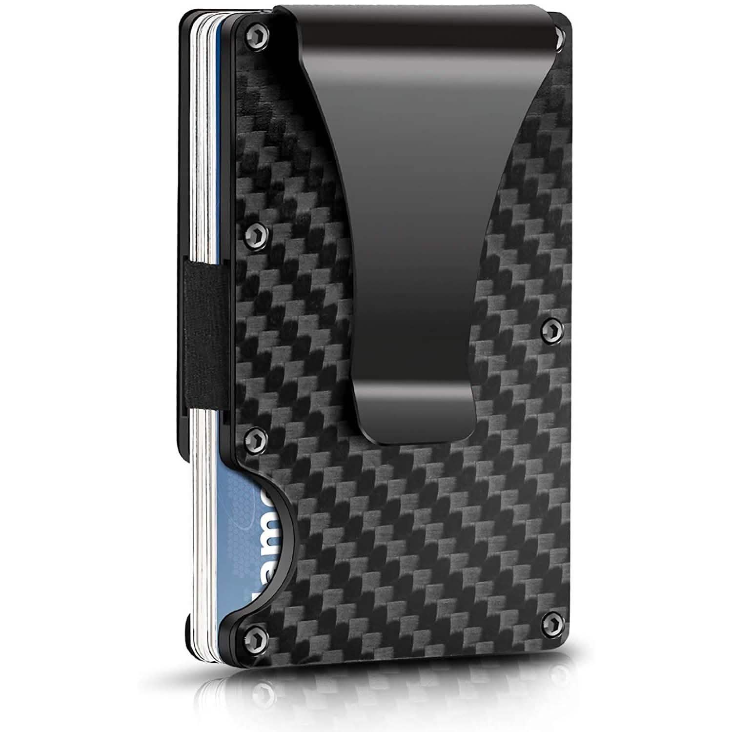 Carbon Fiber Money Clip Wallet with RFID Blocking