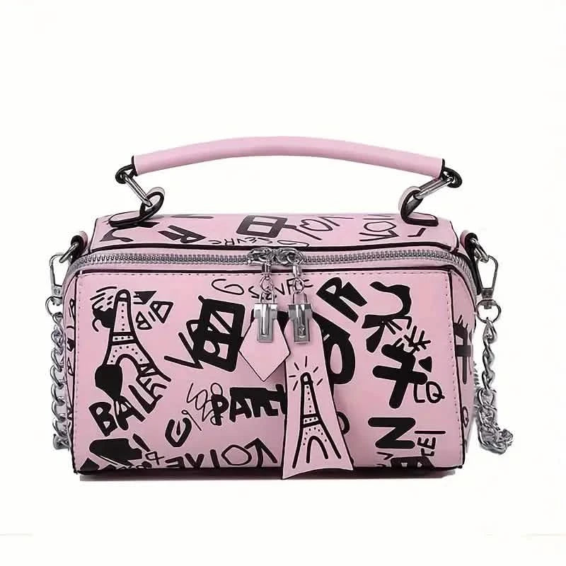 Graffiti Trendy Chain Crossbody Bag for Women