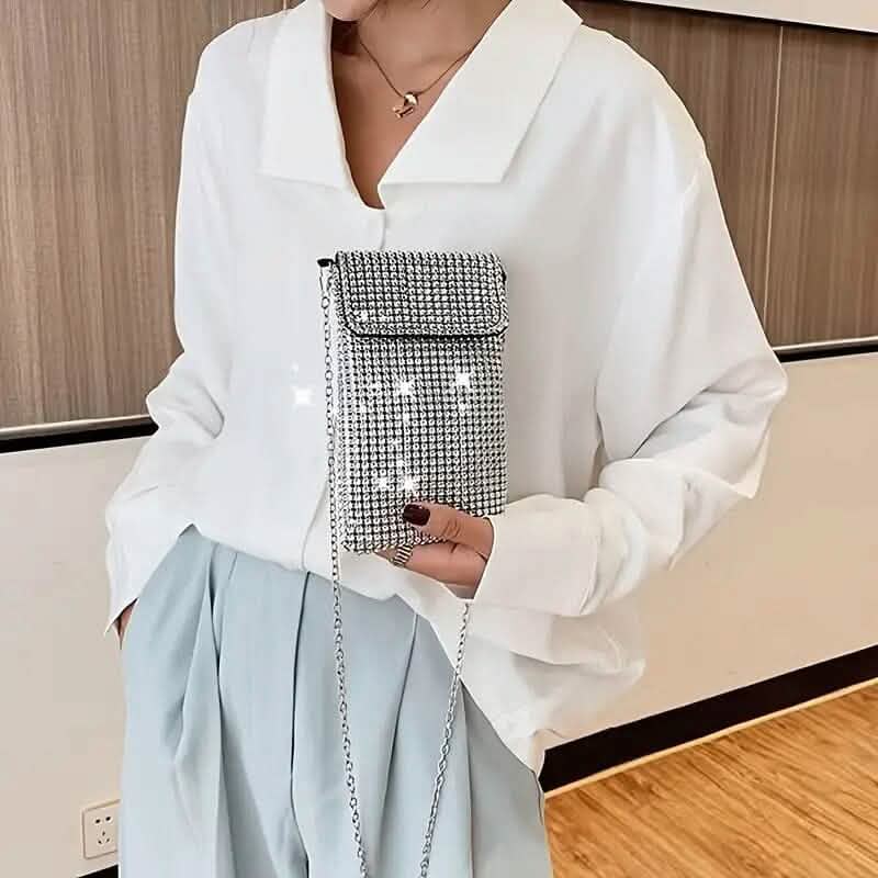 Shimmering Bling Rhinestone Crossbody Purse