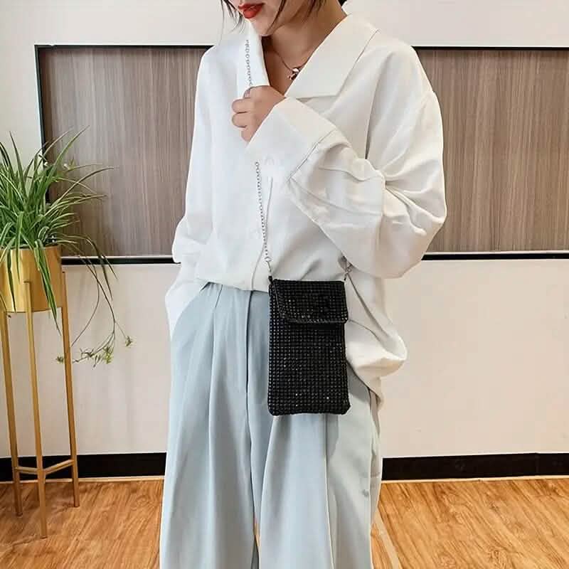 Shimmering Bling Rhinestone Crossbody Purse