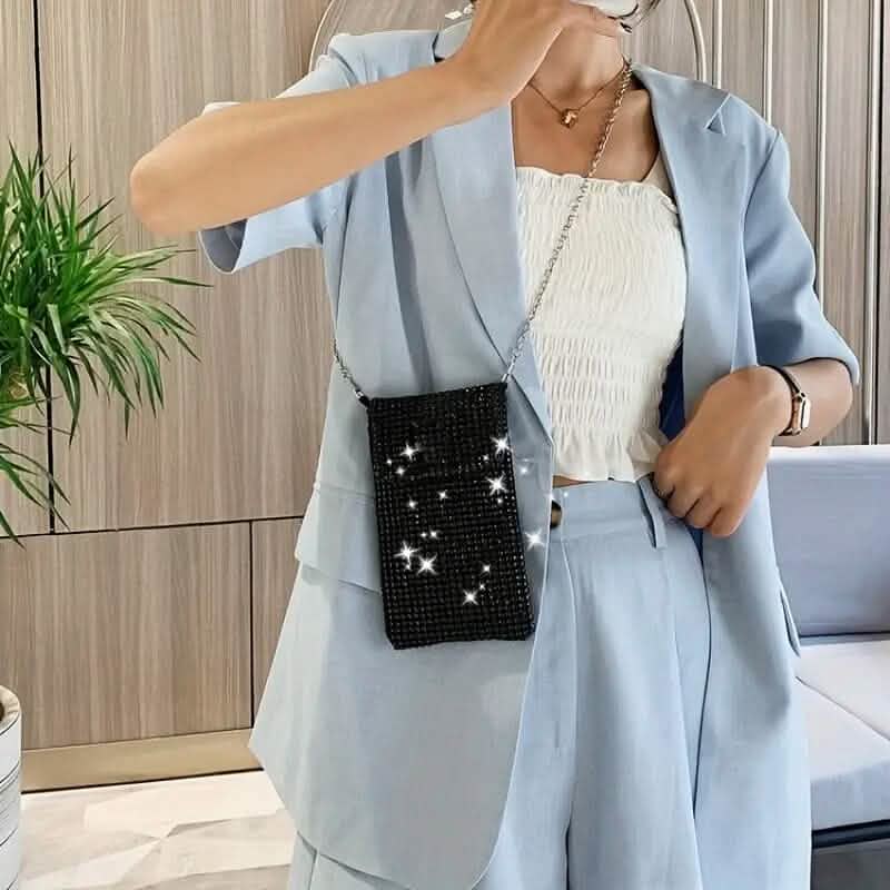Shimmering Bling Rhinestone Crossbody Purse