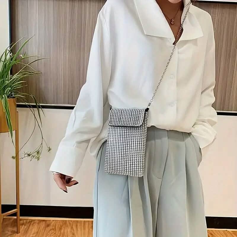 Shimmering Bling Rhinestone Crossbody Purse